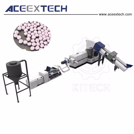 PP PE BOPP Plastic Waste Film Woven Bag Recycling ABS/PS Water Ring Pelletizer