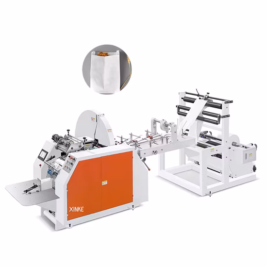Preço da máquina de fabricação de fabricação de sacos de papel Kraft com fundo em V totalmente automático para alimentos de baixo custo